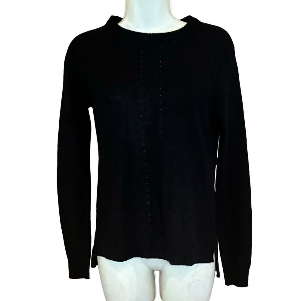 Magaschoni 100% Cashmere Black Crew Neck Sweater NWOT Size XS